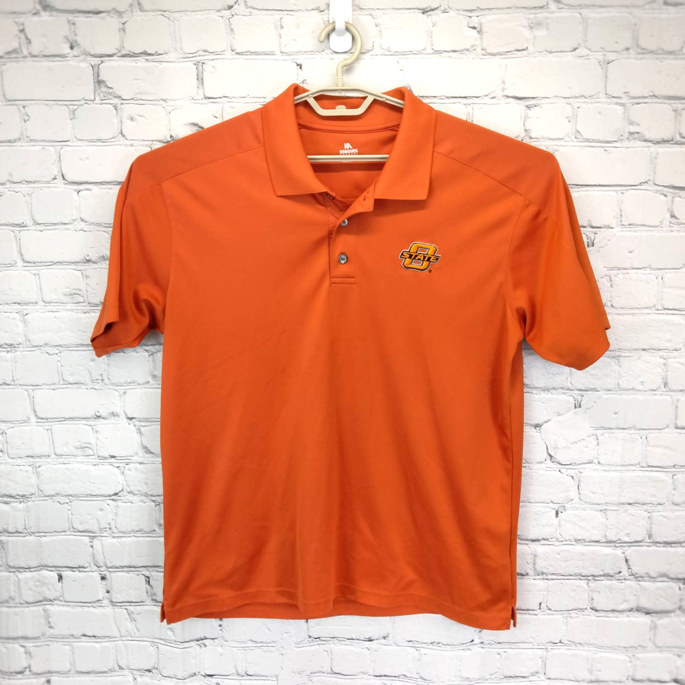 OKLAHOMA STATE Polo Men's XL Orange O-STATE Embroidered Shirt Knights Apparel
